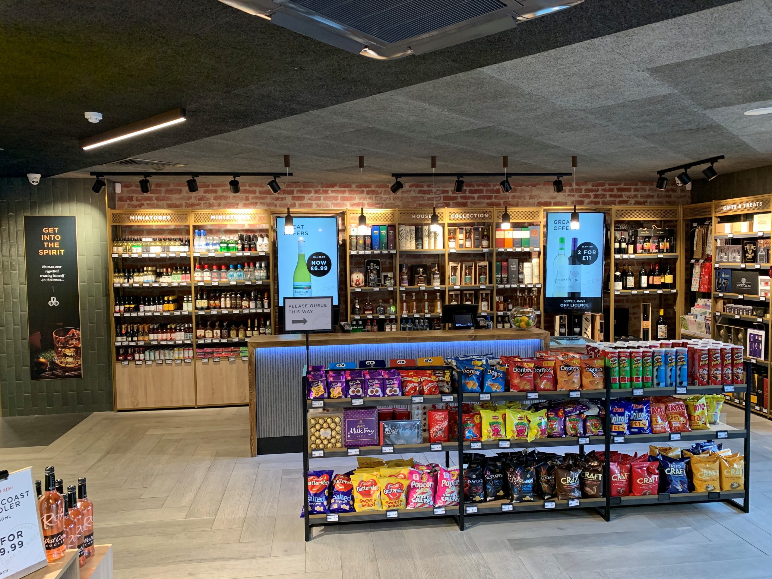 an image of the interior fit out of Newell Wine Stores, Dungannon