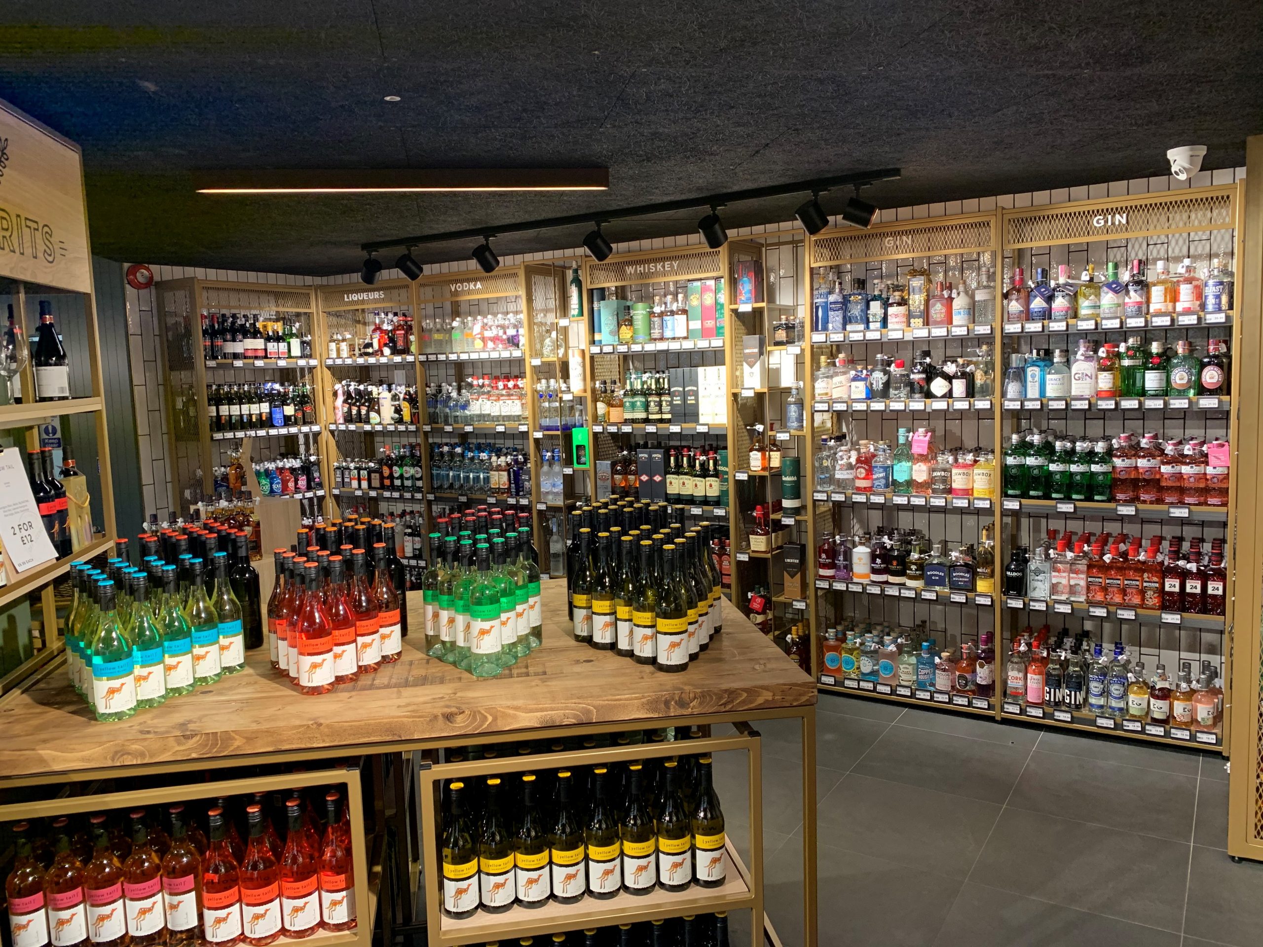 An image of the interior fit out of Newell Wine Stores, Dungannon